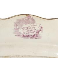 A Staffordshire Historical Mulberry Transfer-Decorated Platter Depicting the Penitentiary in Allegheny Near Pittsburgh, Pennsylvania