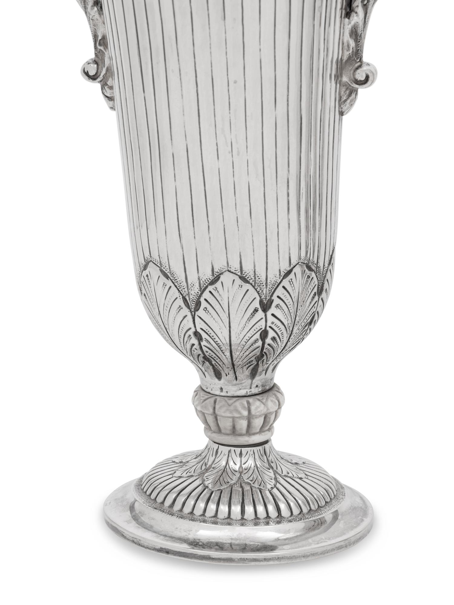A Pair of Buccellati Silver Vases