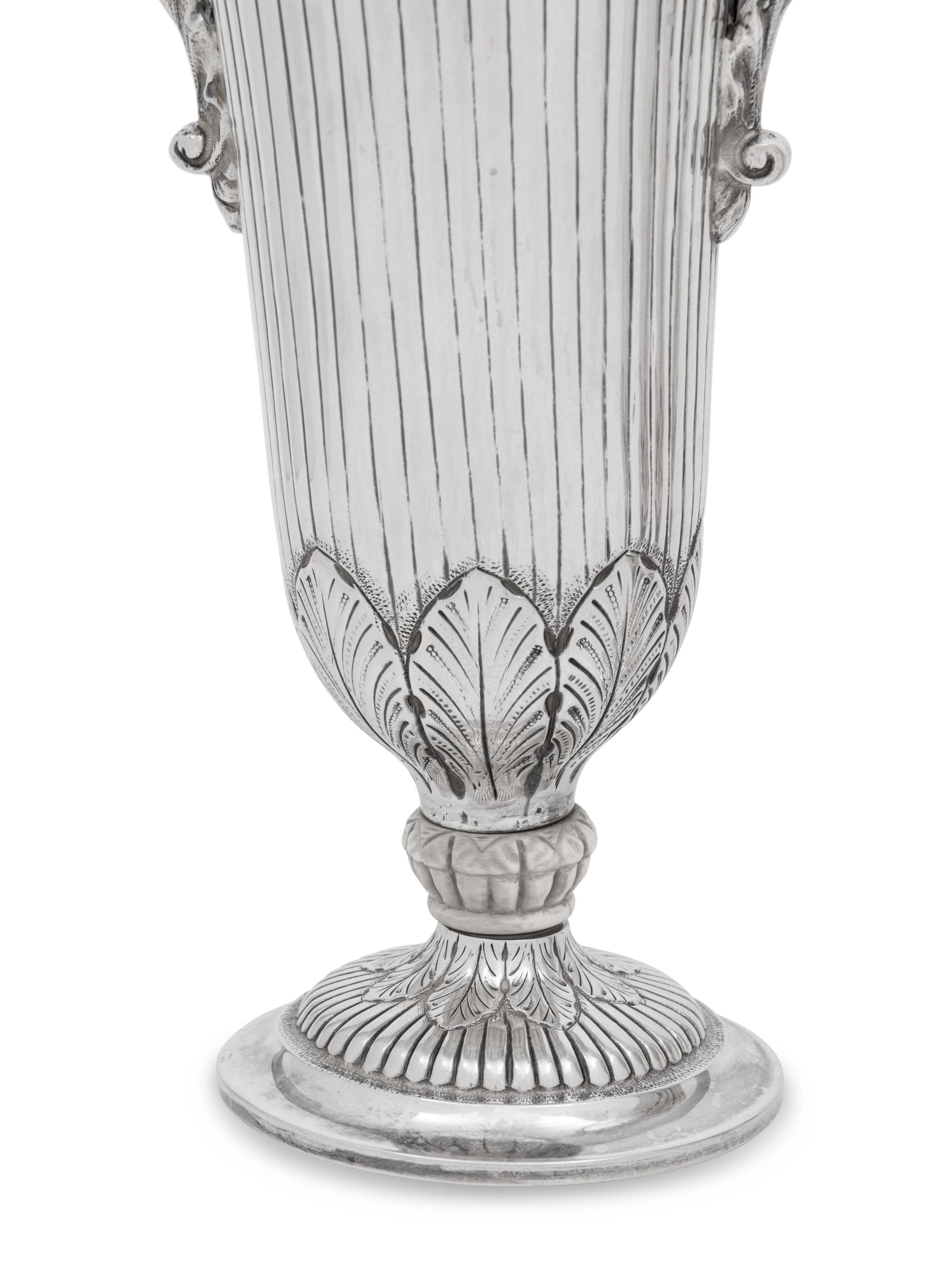 A Pair of Buccellati Silver Vases