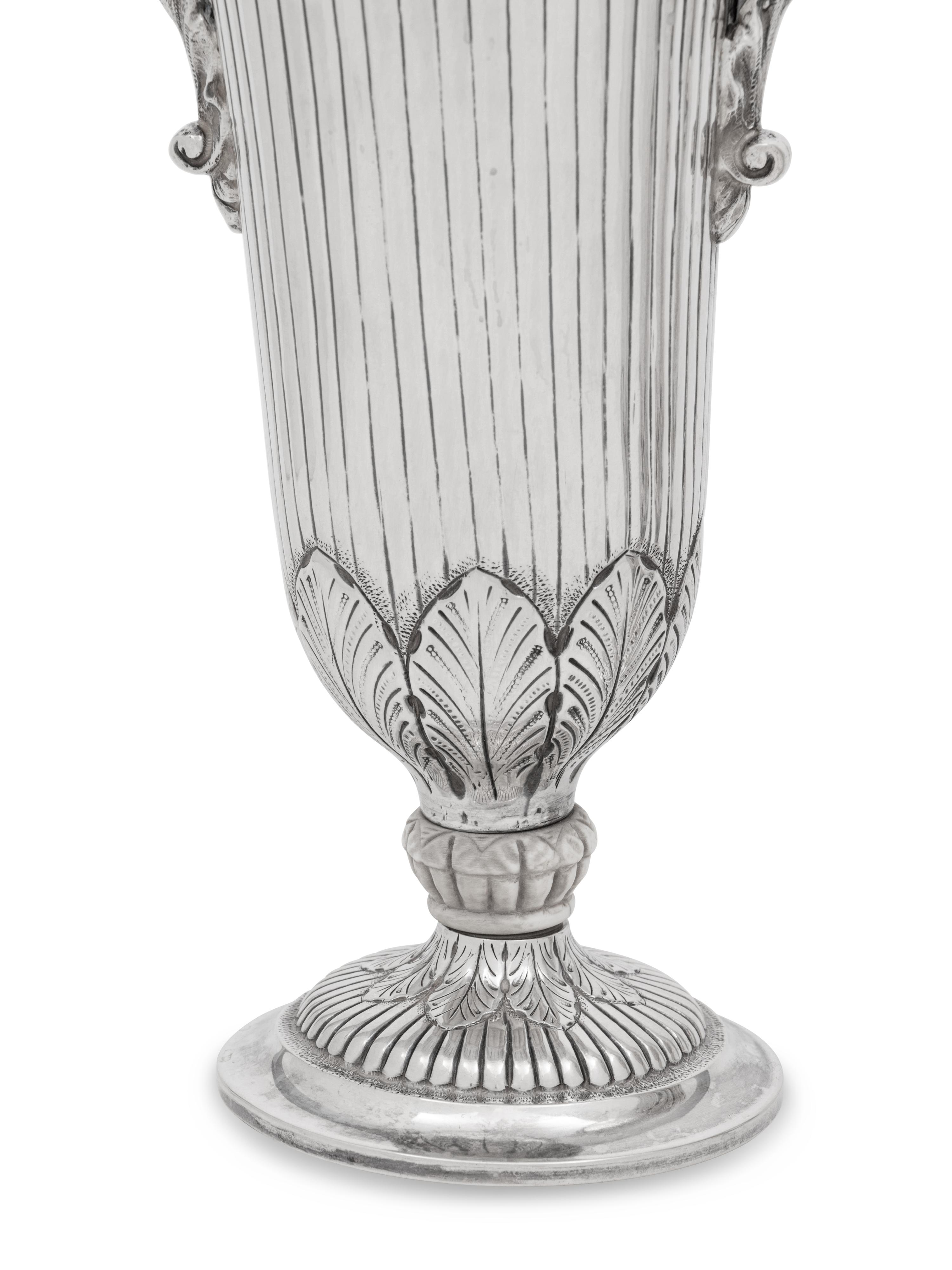 A Pair of Buccellati Silver Vases