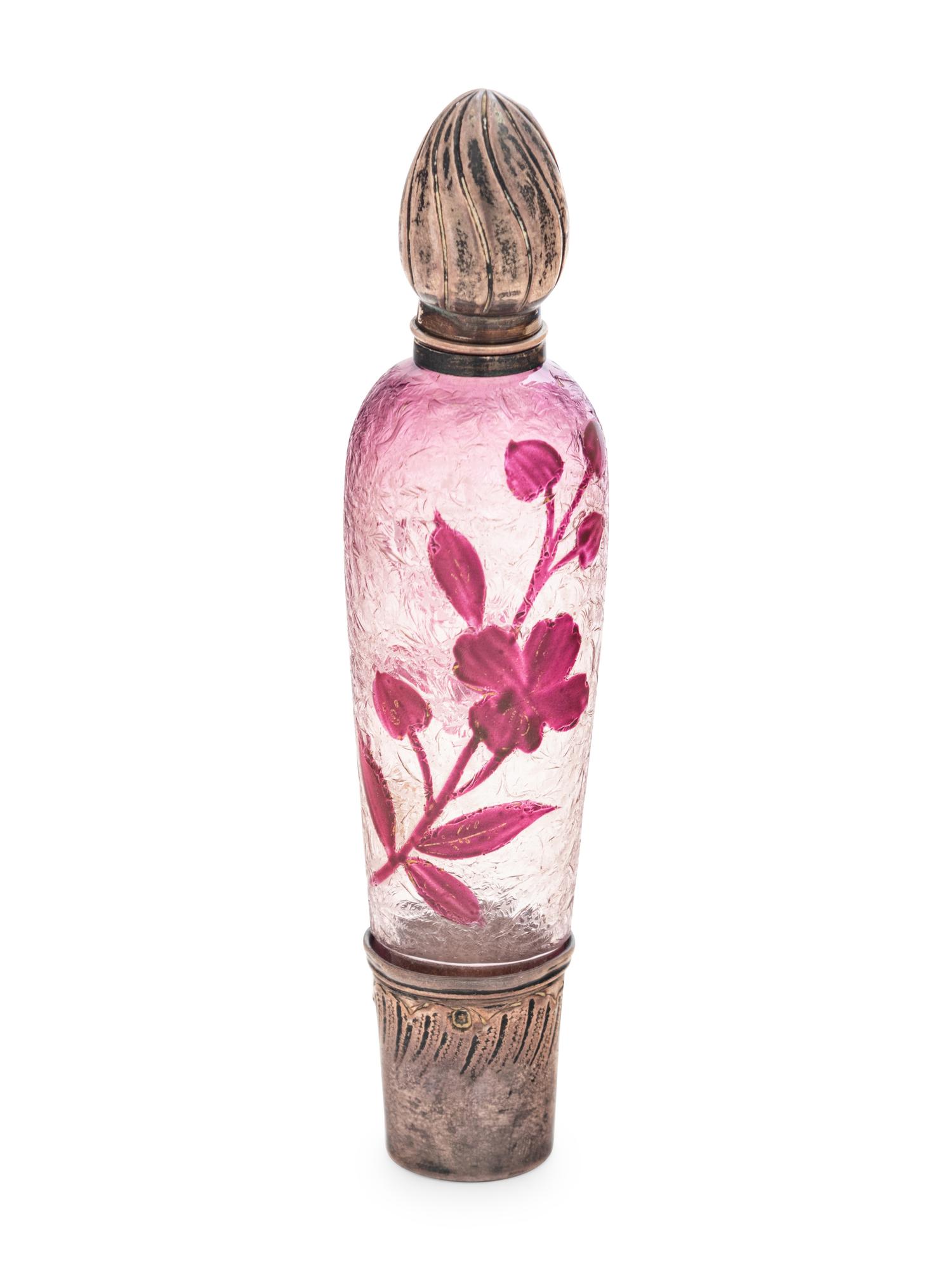 A Continental Silver Mounted Cameo Glass Opera Flask