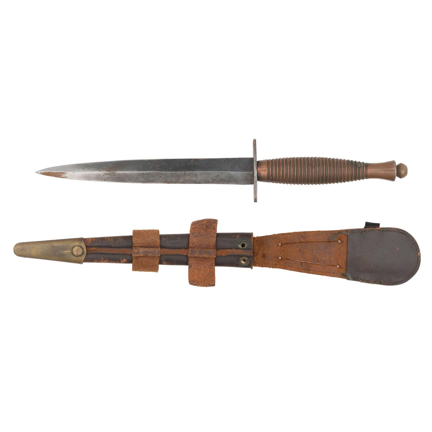 Unmarked Third Pattern Fairbairn Sykes Commando Knife with Scabbard