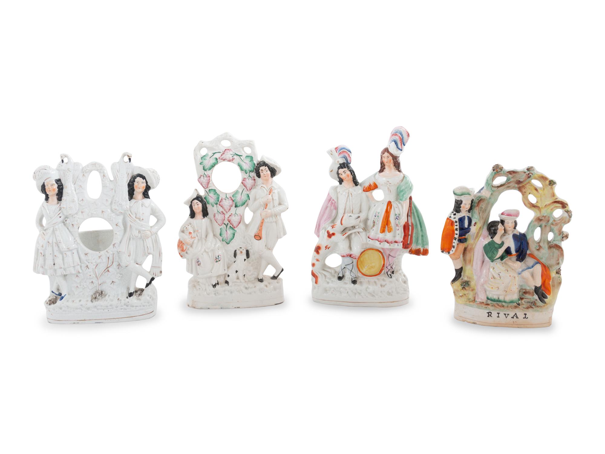A Collection of Eight Staffordshire Figural Groups