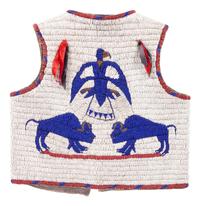 Sioux Child's Pictorial Beaded Hide Vest, with Ponies, Buffalo, and Eagle