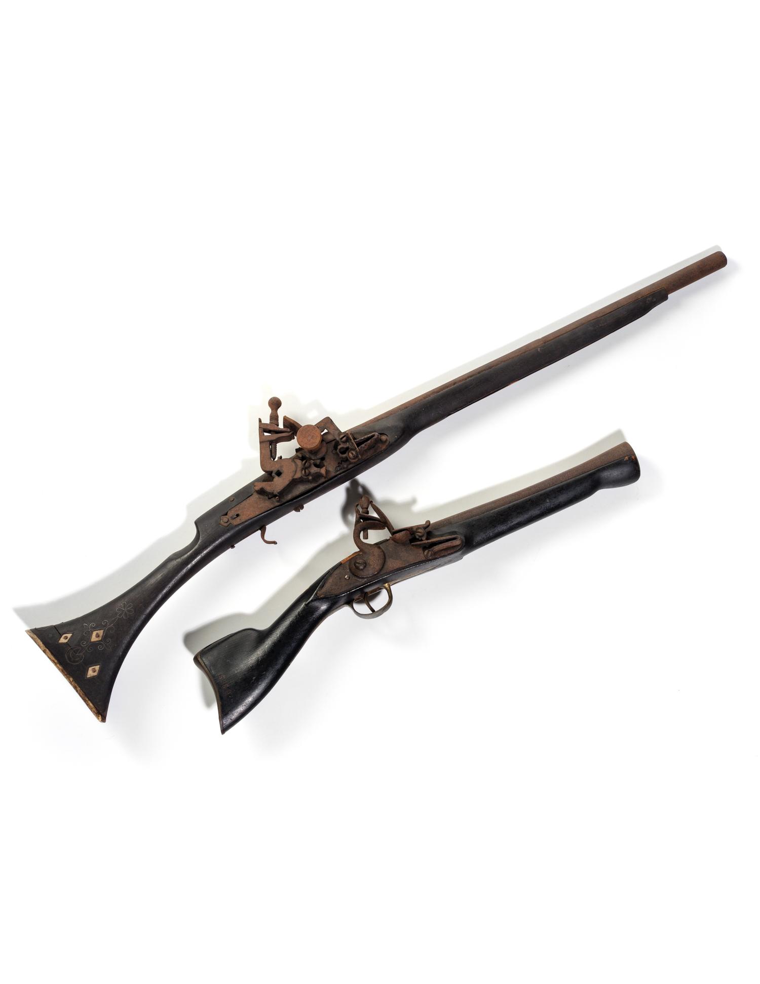 A Turkish Silver Inlaid Flintlock Pistol