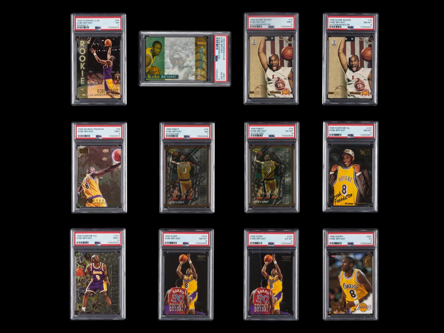 A Collection of Assorted PSA Graded 1996 Kobe Bryant Rookie Basketball Cards (12)