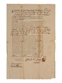 [FRENCH & INDIAN WAR] -- [PRIVATEERS]. A group of 5 documents associated with New York Privateer Captain James Lilley and the British ship he commanded during the French and Indian War, the Duke of Cumberland .