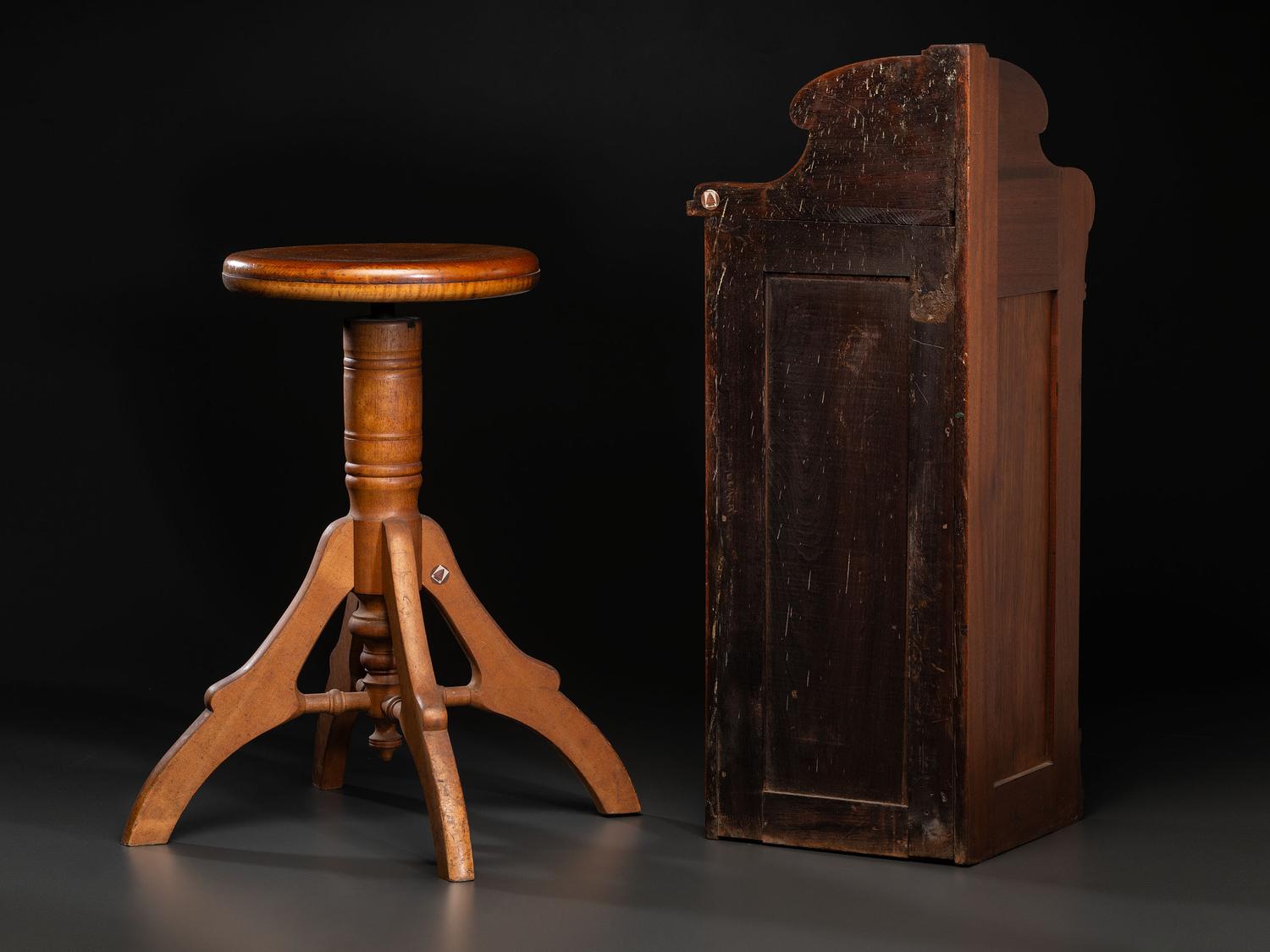 A Barbershop Cabinet and Stool