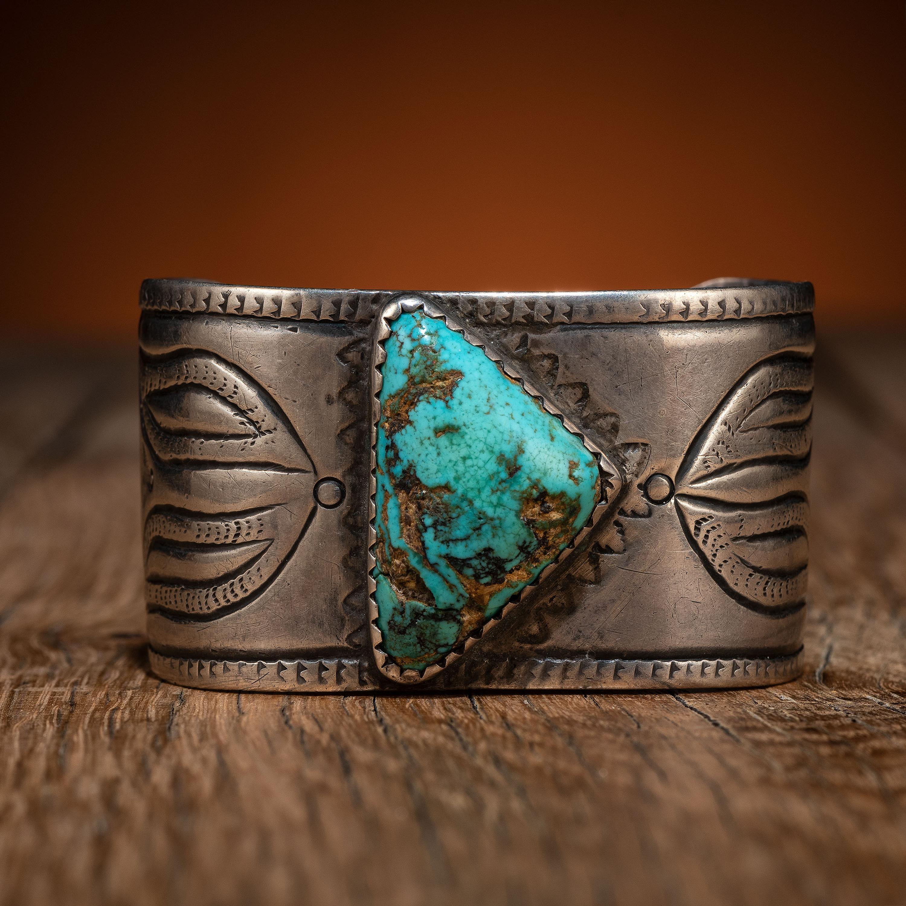Navajo Silver and Turquoise Cuff Bracelet