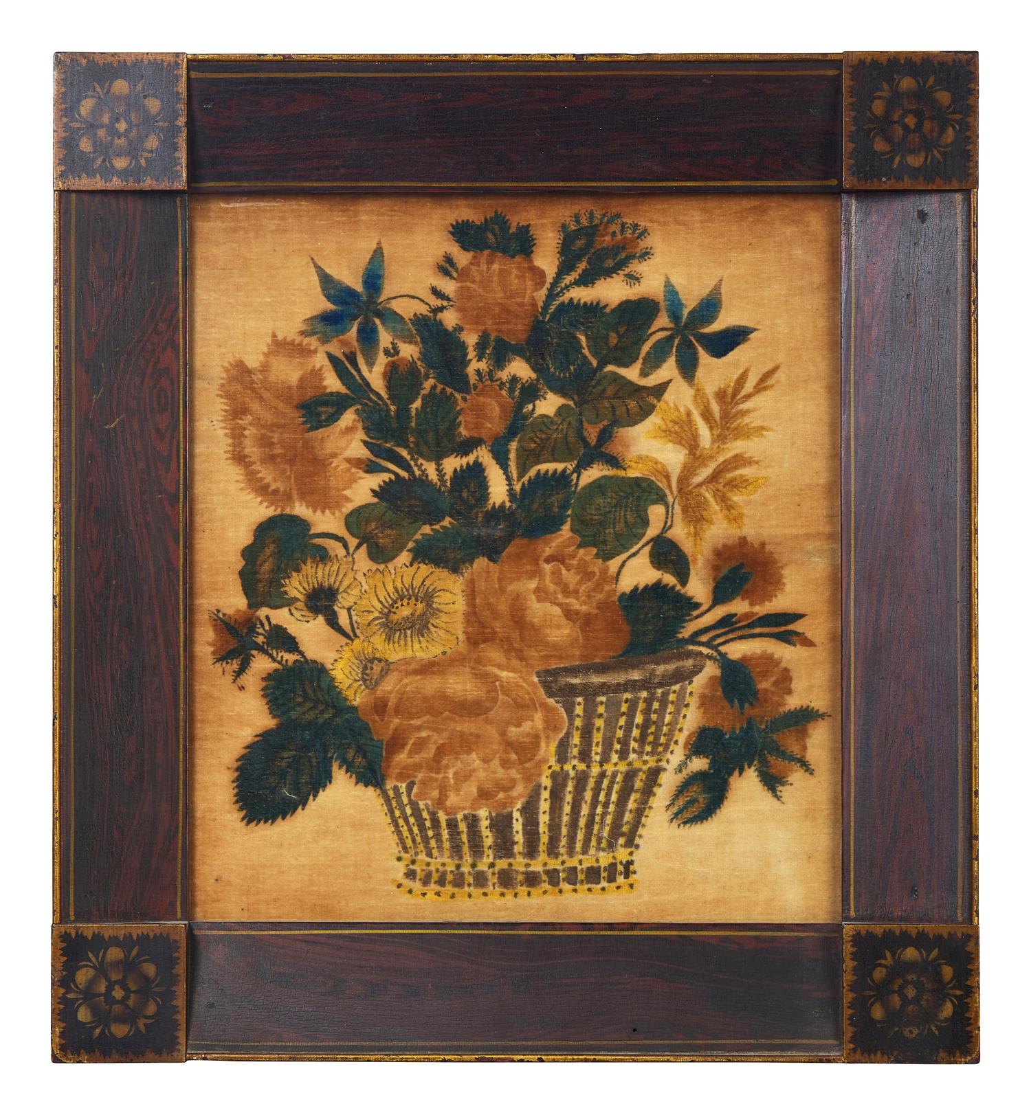 A Group of Five Assorted Hand-Painted or Worked Pictures