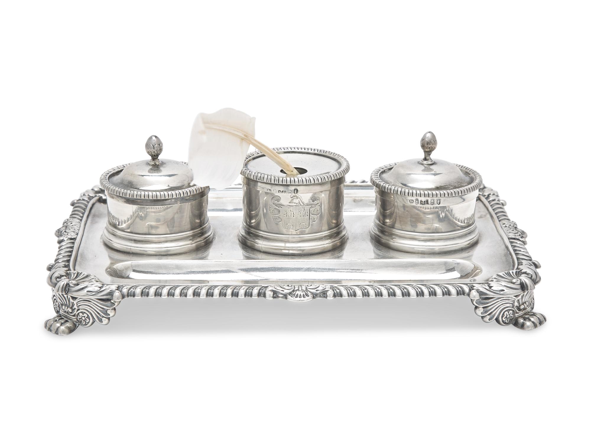A George III Silver Ink Stand