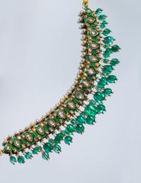 A Yellow Gold, Emerald, Diamond, Pearl and Polychrome Enamel Collar Necklace, Deccan, 105.50 dwts.