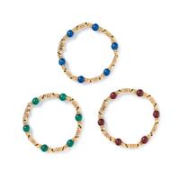 BOUCHERON, YELLOW GOLD AND HARDSTONE BRACELET SET