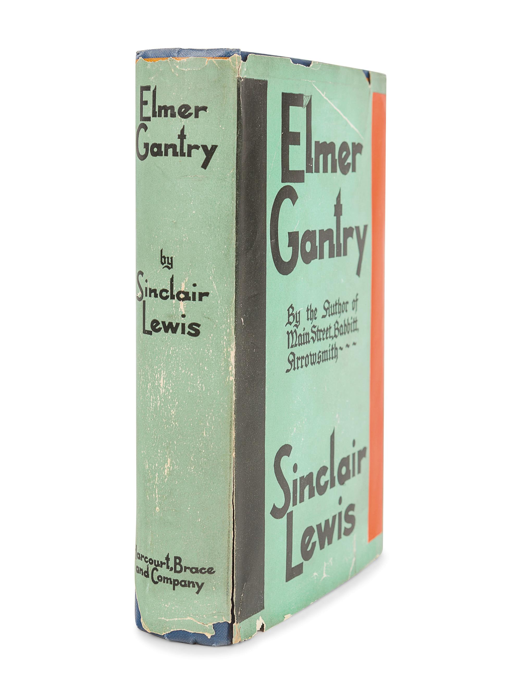 LEWIS, Sinclair (1885-1951). Elmer Gantry. New York: Harcourt, Brace and Company, 1927.
