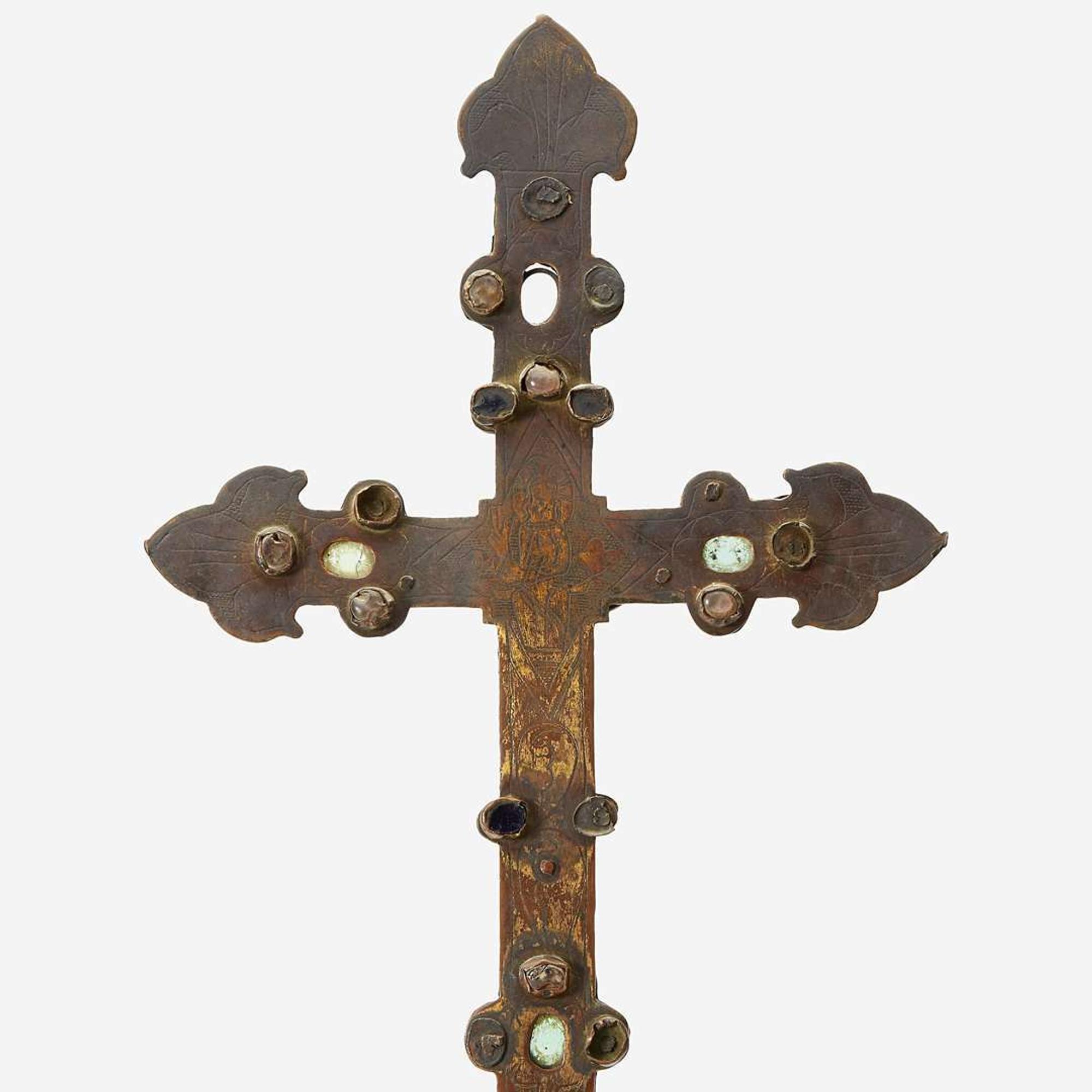 A Copper Processional Crucifix Limoges, 13th century