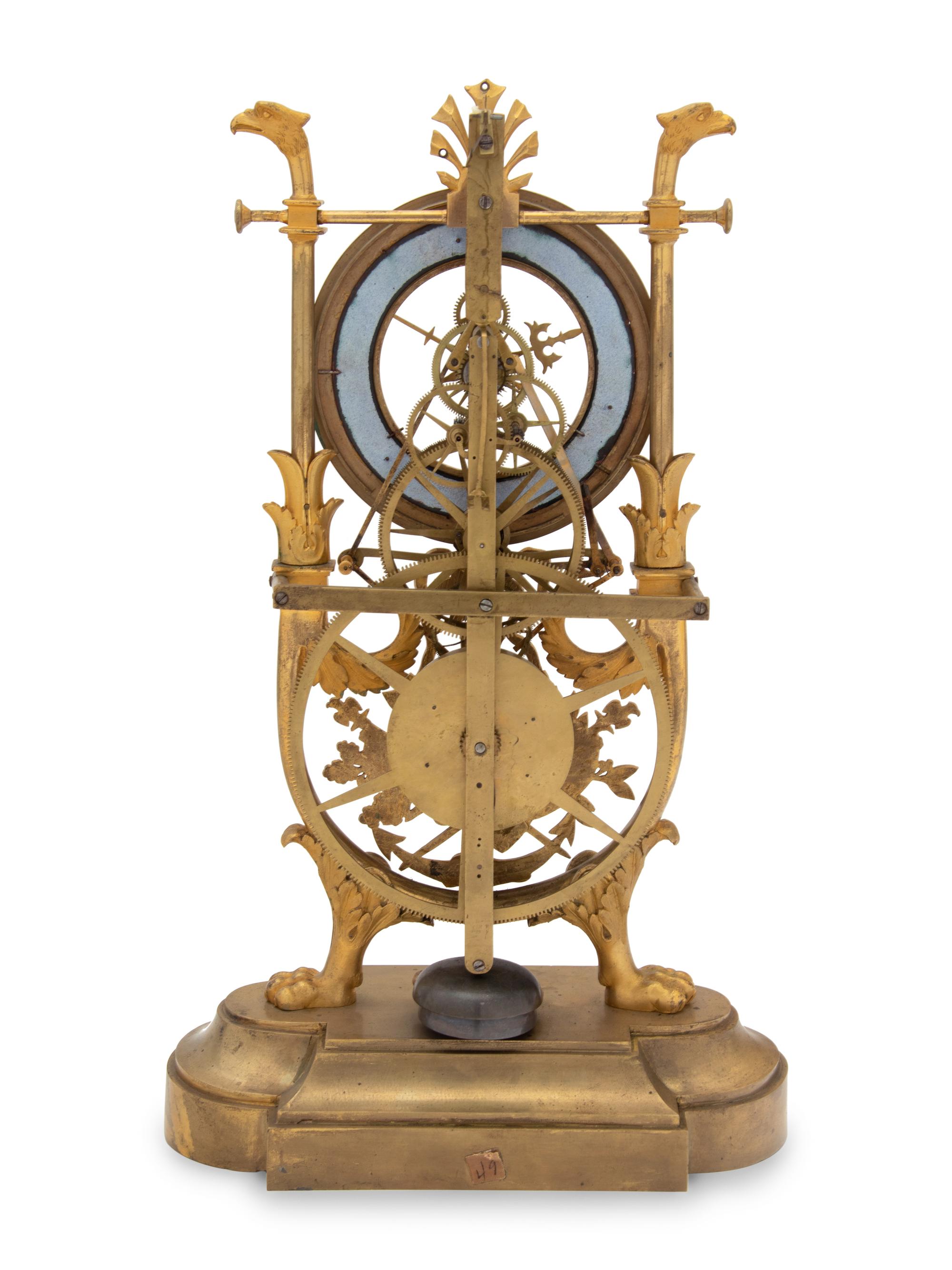 An Empire Style Gilt Bronze Mantel Clock