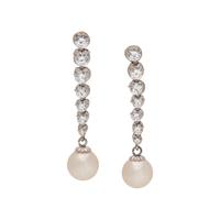 DIAMOND AND CULTURED PEARL EARRINGS