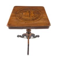 A Continental Inlaid Side Table Height 29 1/2 x width 25 x depth 25 3/8 inches. — 18TH/19TH CENTURY