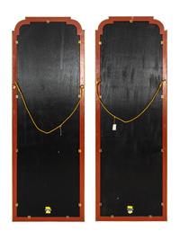 A Pair of Hand-Painted Chinoiserie Wallpaper Panels in Carved Gilt Wood Frames