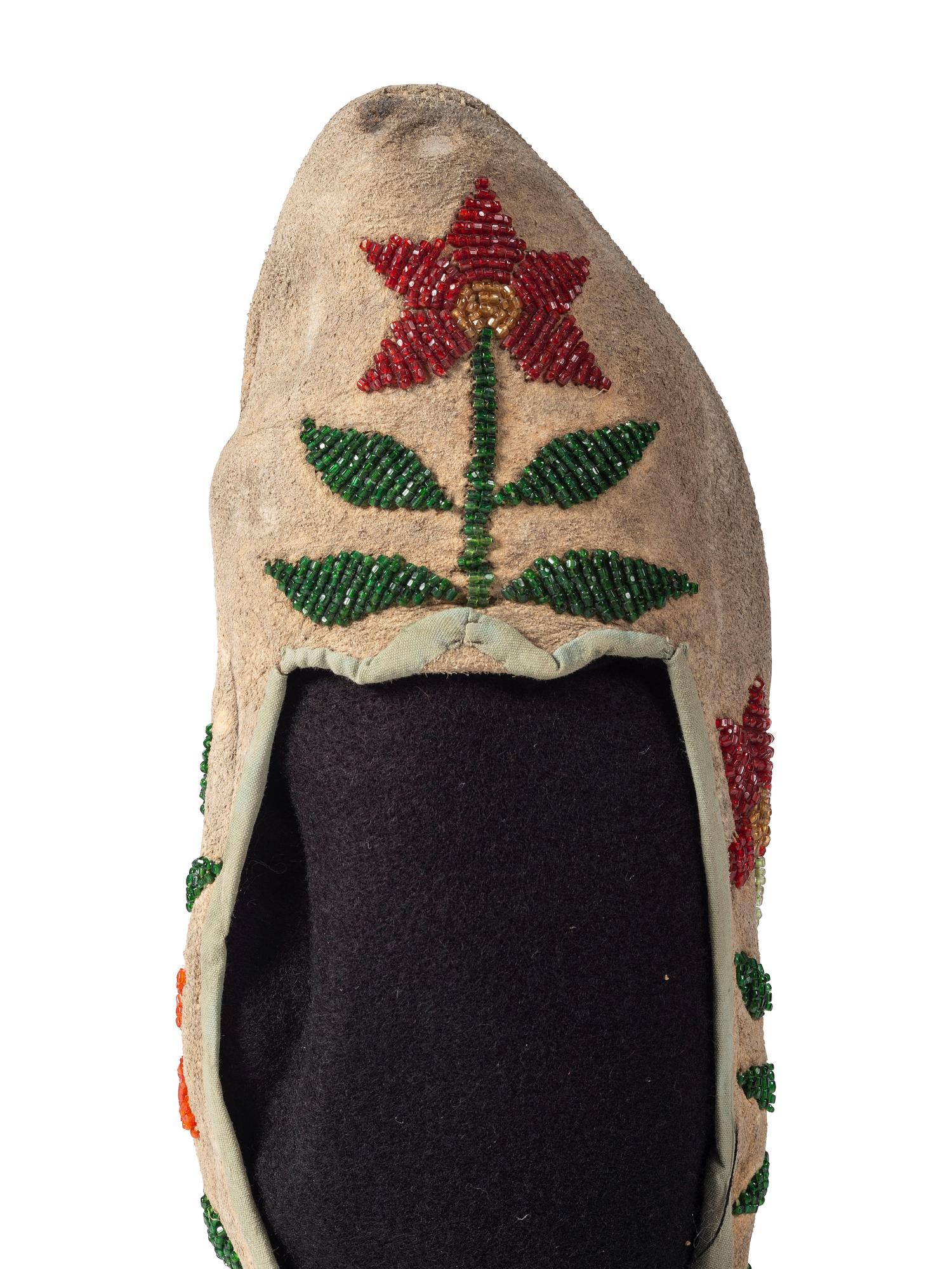 Northern Plains Beaded Hide Moccasins