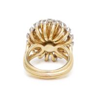 CULTURED PEARL, AND DIAMOND RING