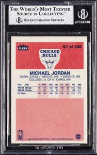 A 1986-87 Fleer Michael Jordan Rookie Basketball Card No. 57 (BGS 7 NM)