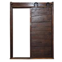 A Sliding Wood Door with Hardware and Frame 71" W x 4" D x 94" H — Italy, 19th Century