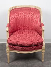 A Louis XVI Style Painted Bergere Height 36 x width 26 x depth 26 inches. — 20TH CENTURY
