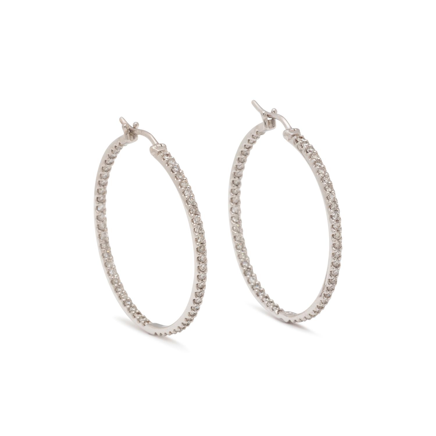 GOLD AND DIAMOND HOOP EARRINGS