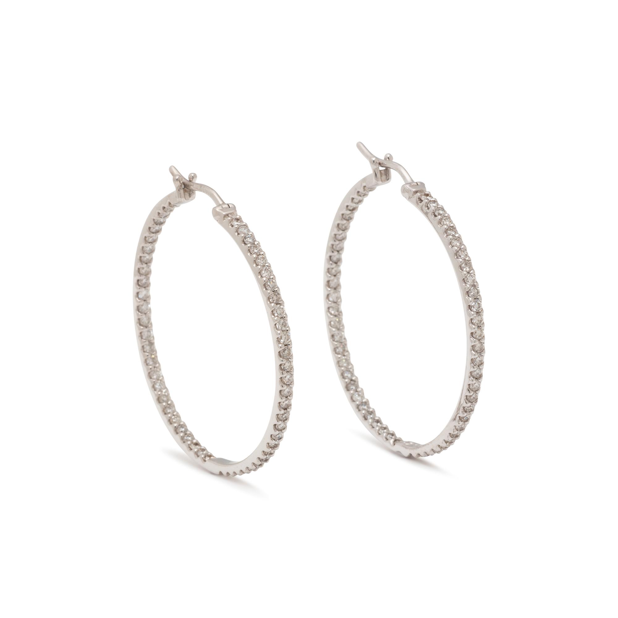 GOLD AND DIAMOND HOOP EARRINGS