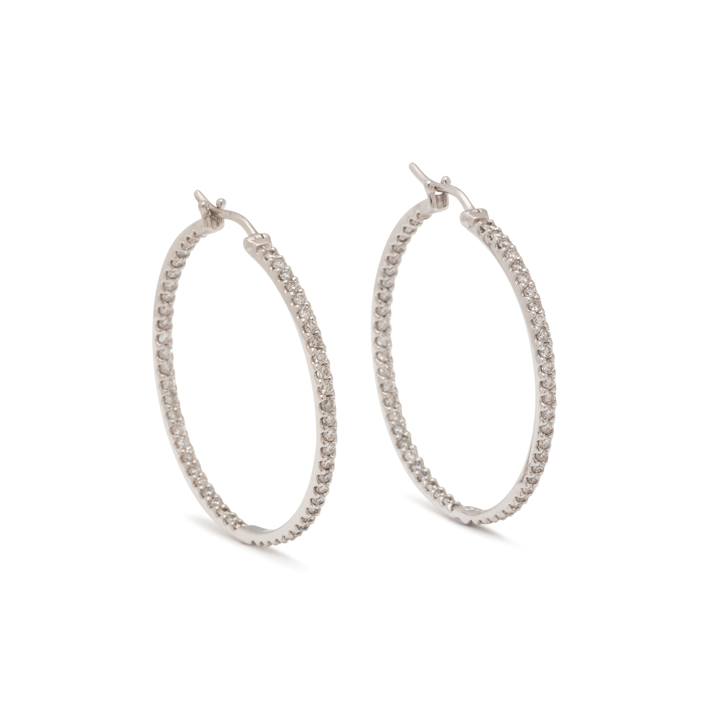 GOLD AND DIAMOND HOOP EARRINGS