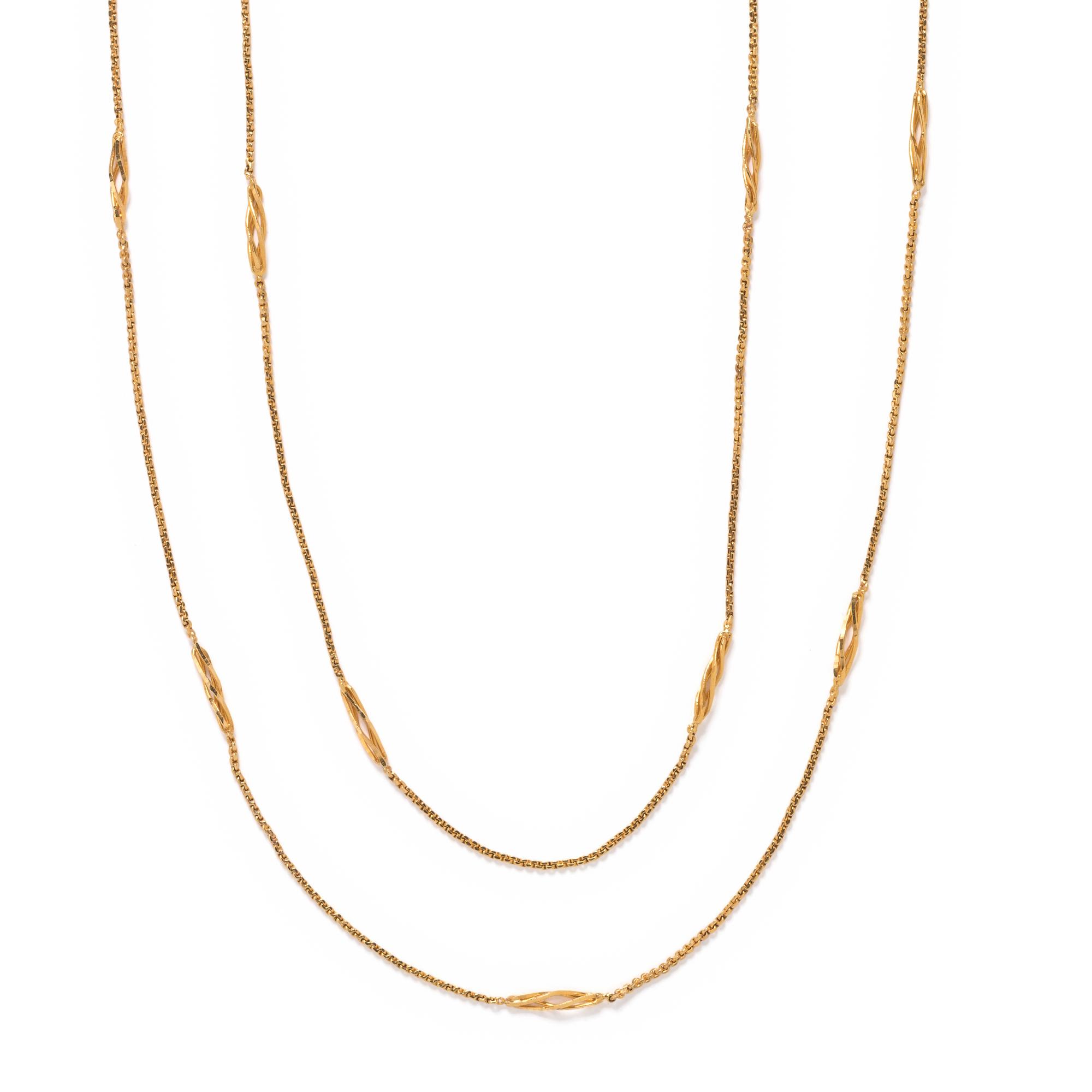 HIGH KARAT YELLOW GOLD LONGCHAIN NECKLACE
