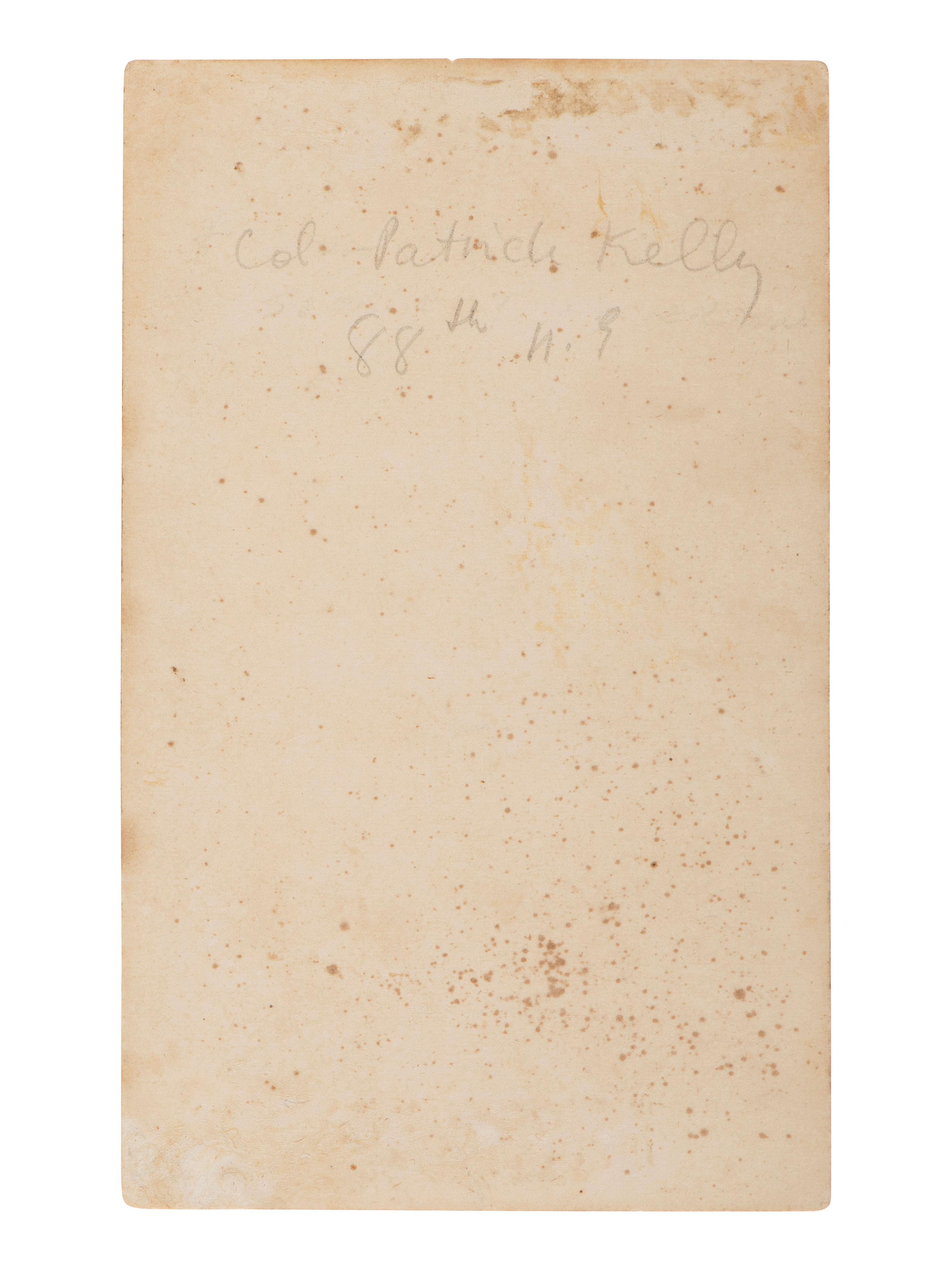 [CIVIL WAR - GETTYSBURG]. CDV of Colonel Patrick Kelly, commander of the famed Irish Brigade at Gettysburg, later KIA at Petersburg, VA.