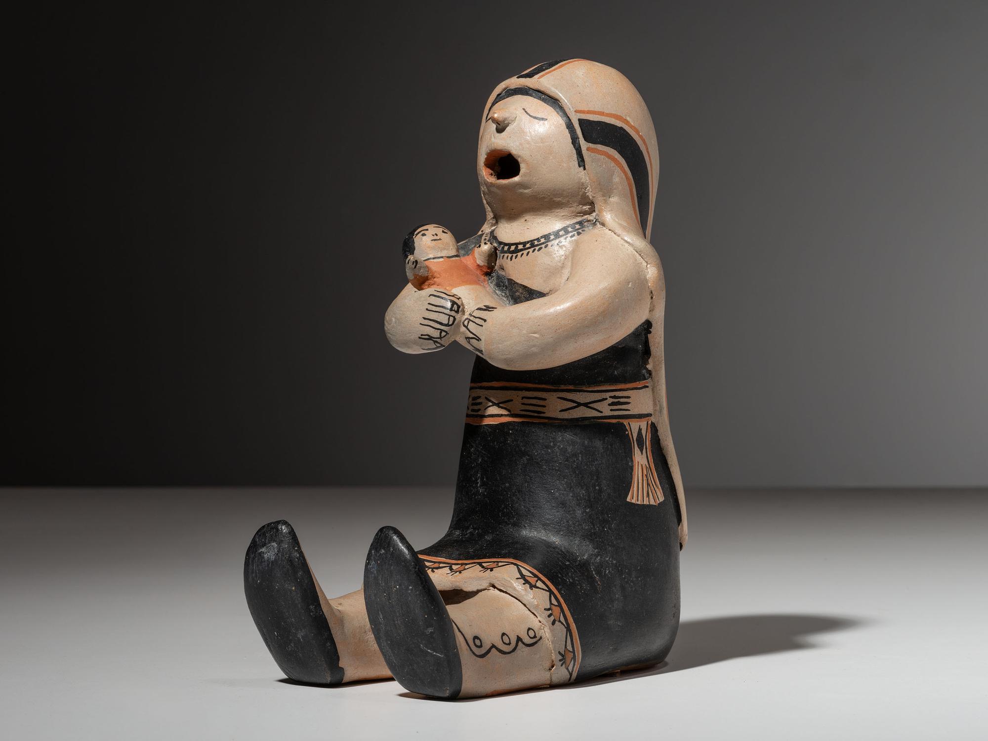 Pottery Singer, with Baby