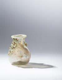 A Roman Green Glass Araballos