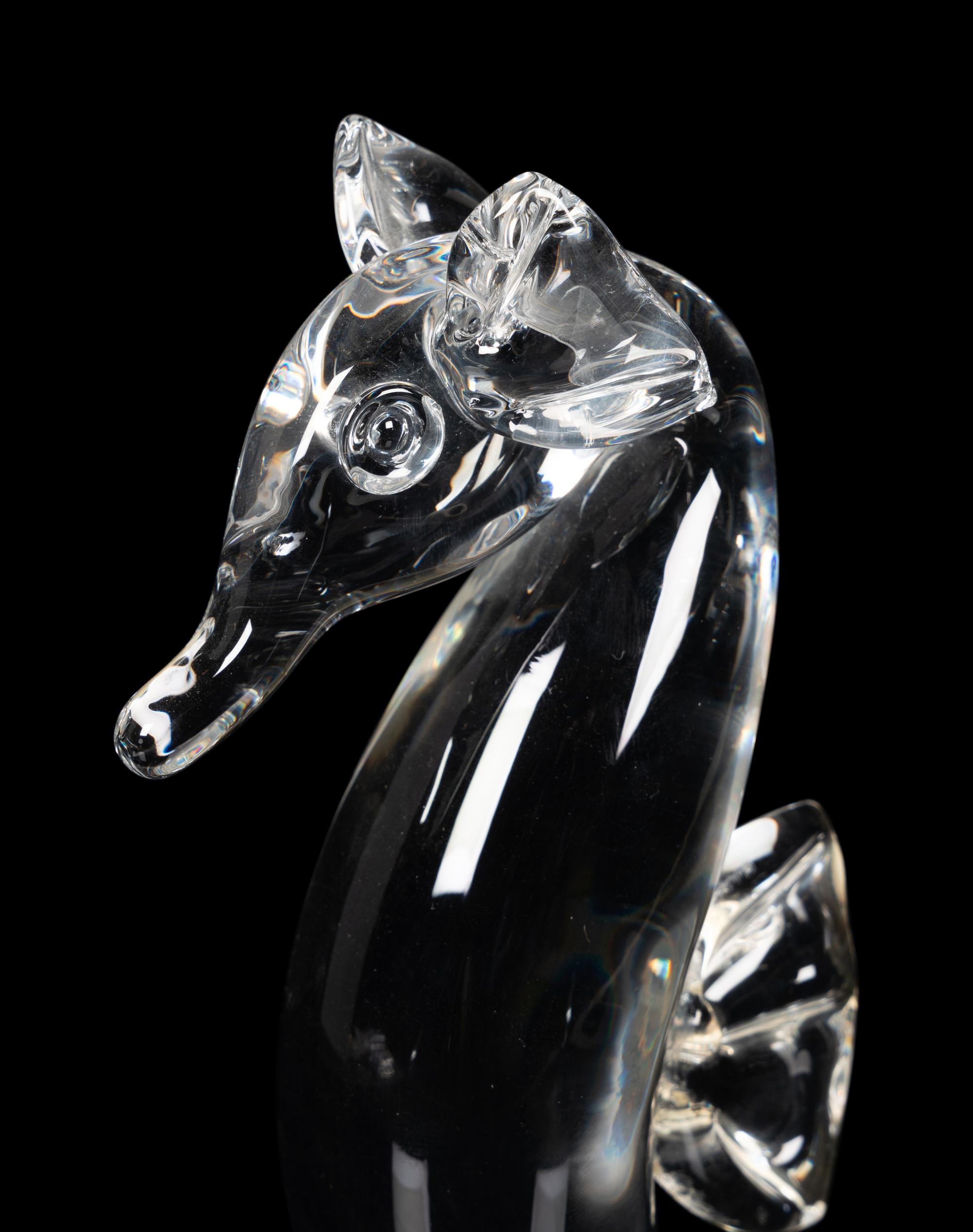 A Steuben Glass Seahorse Figure