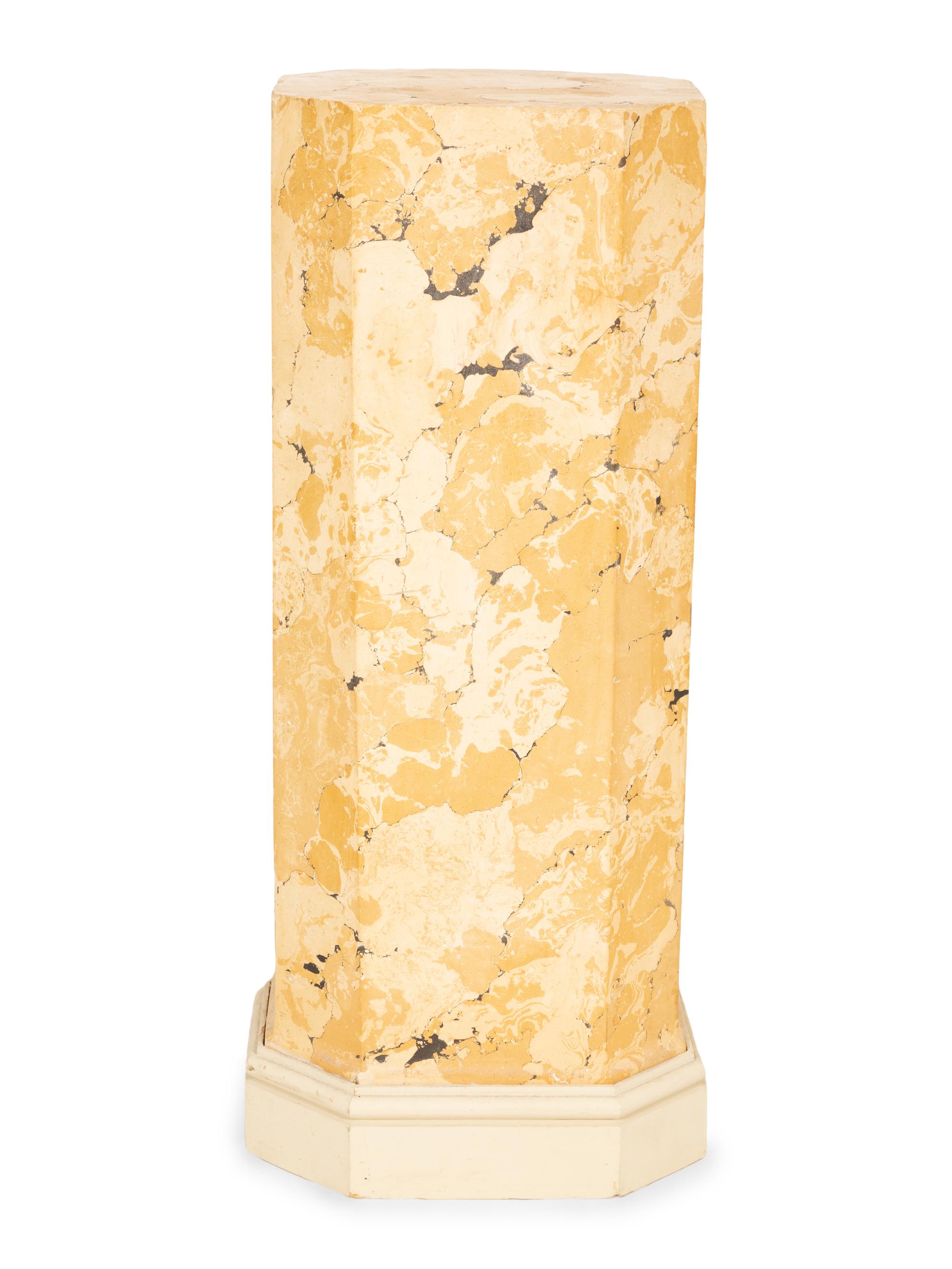 An Italian Painted and Parcel Gilt Tall Pedesta l