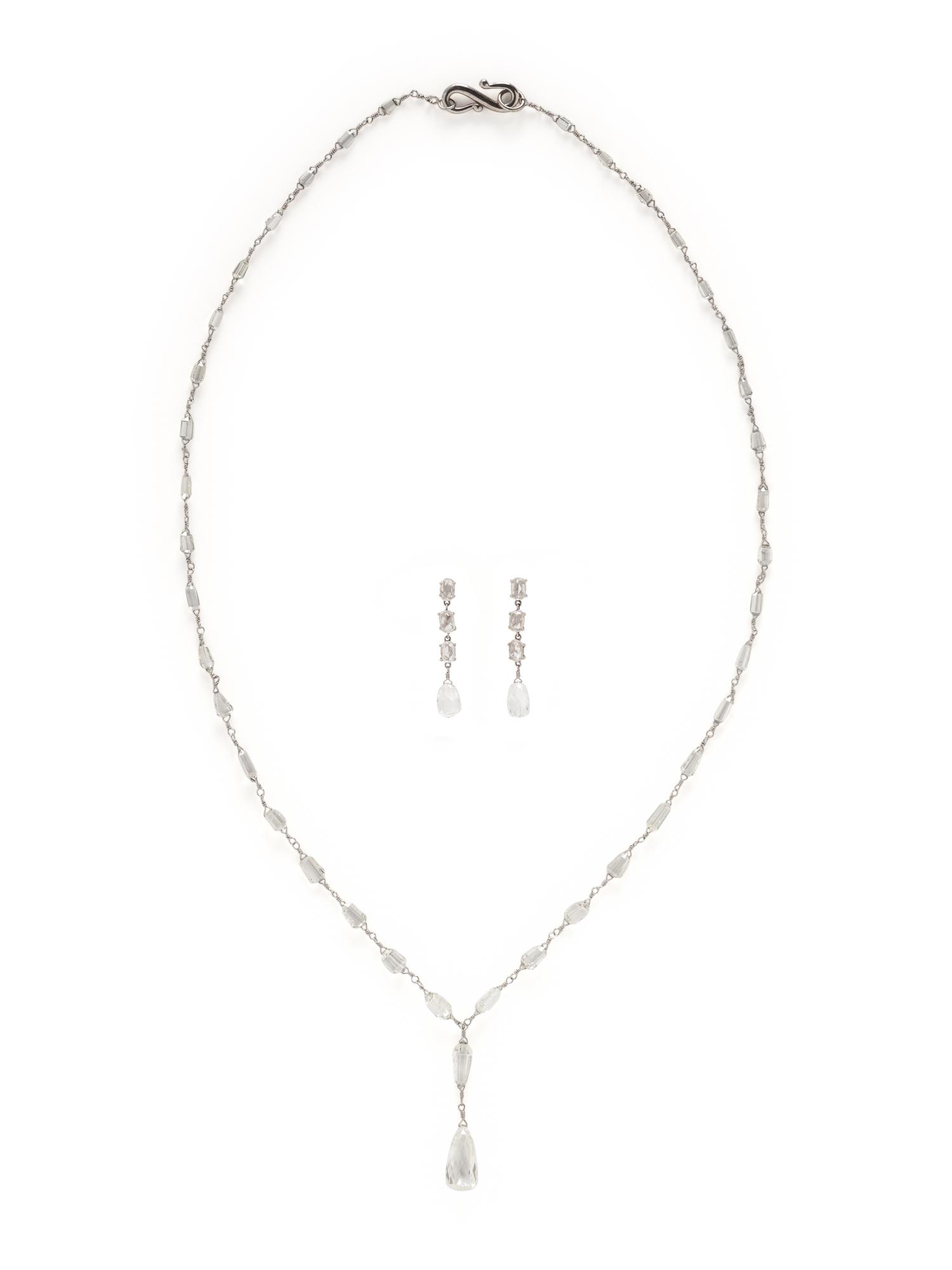 BRIOLETTE DIAMOND NECKLACE AND EARRINGS