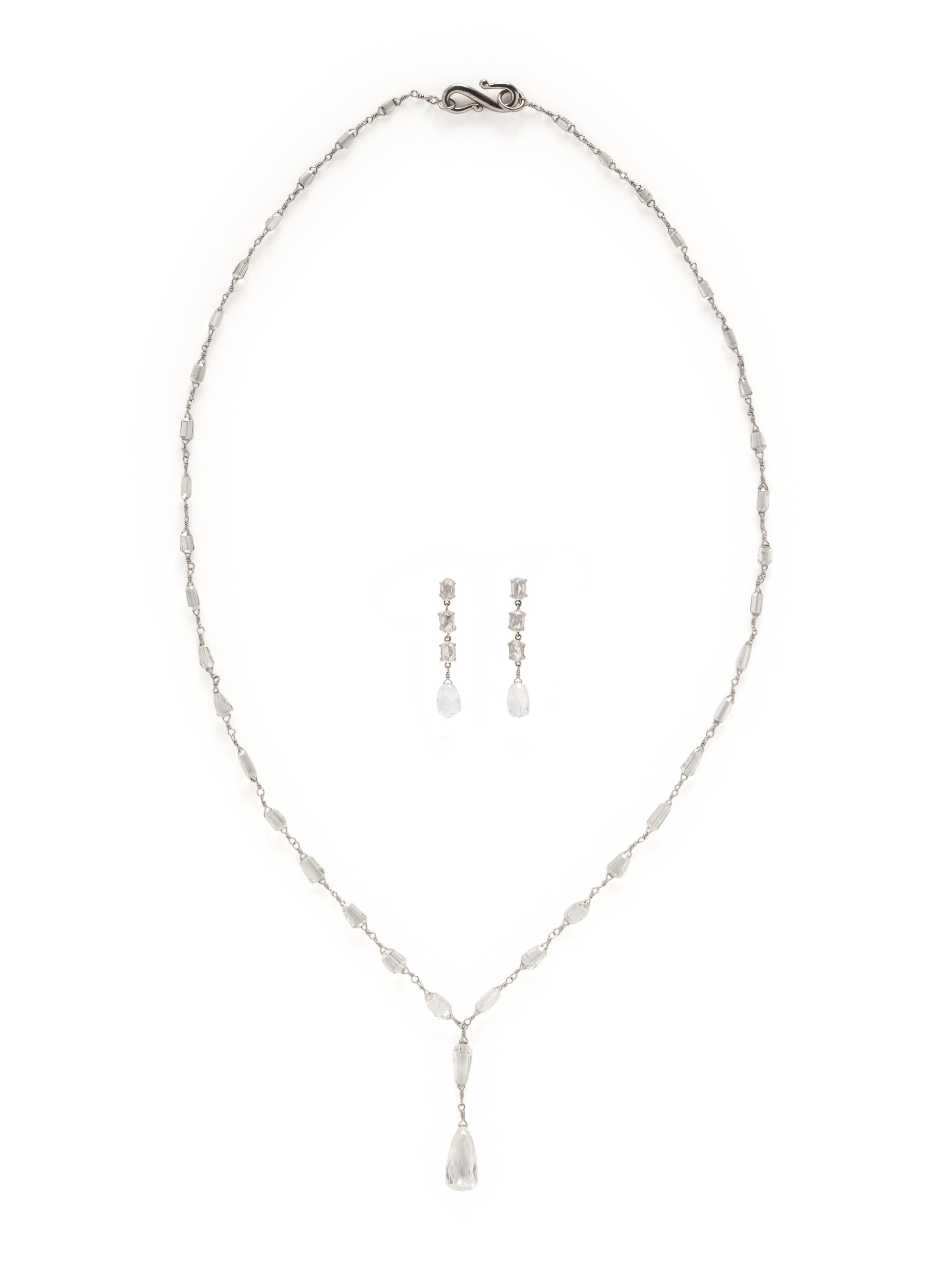 BRIOLETTE DIAMOND NECKLACE AND EARRINGS
