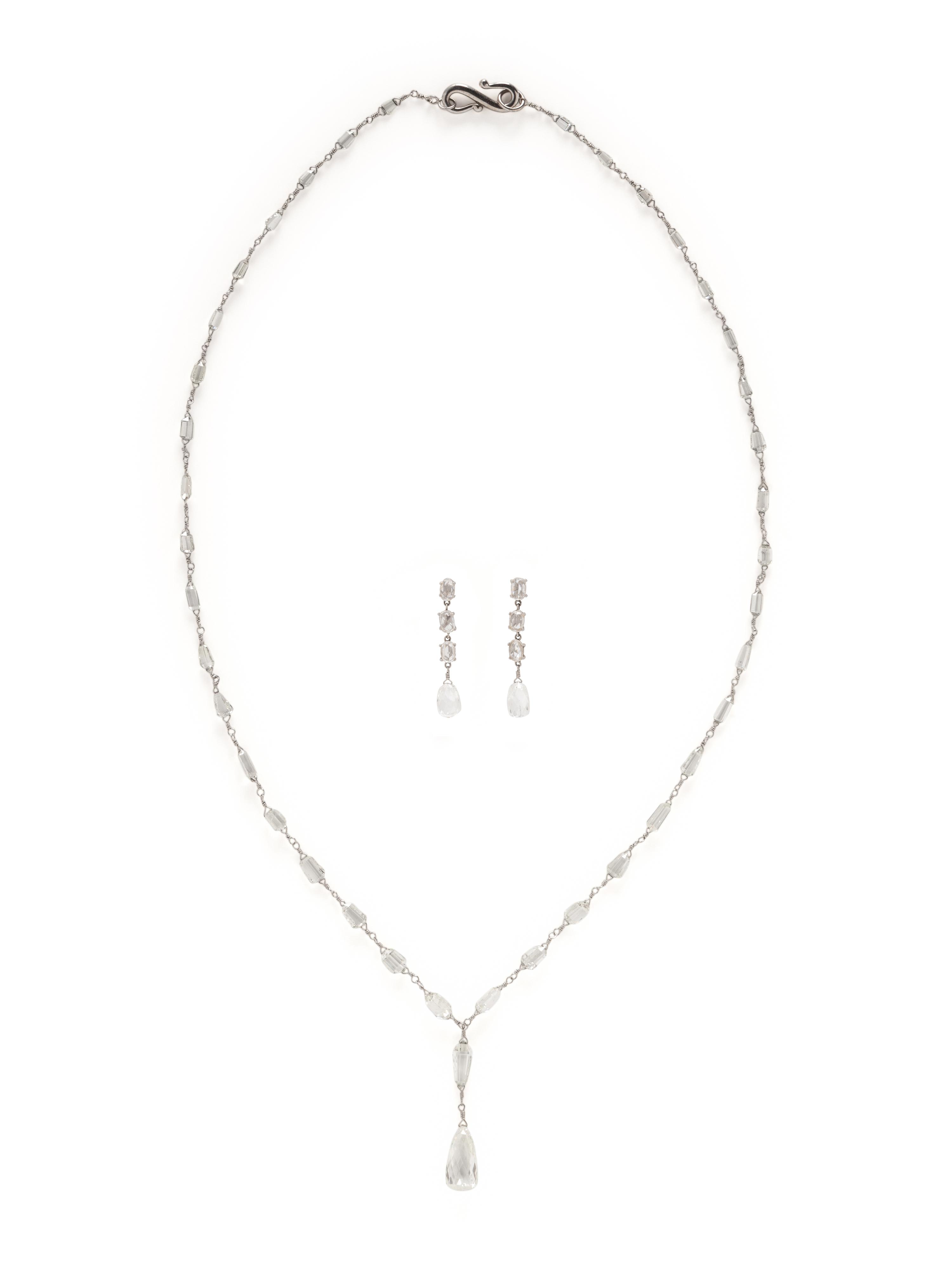 BRIOLETTE DIAMOND NECKLACE AND EARRINGS