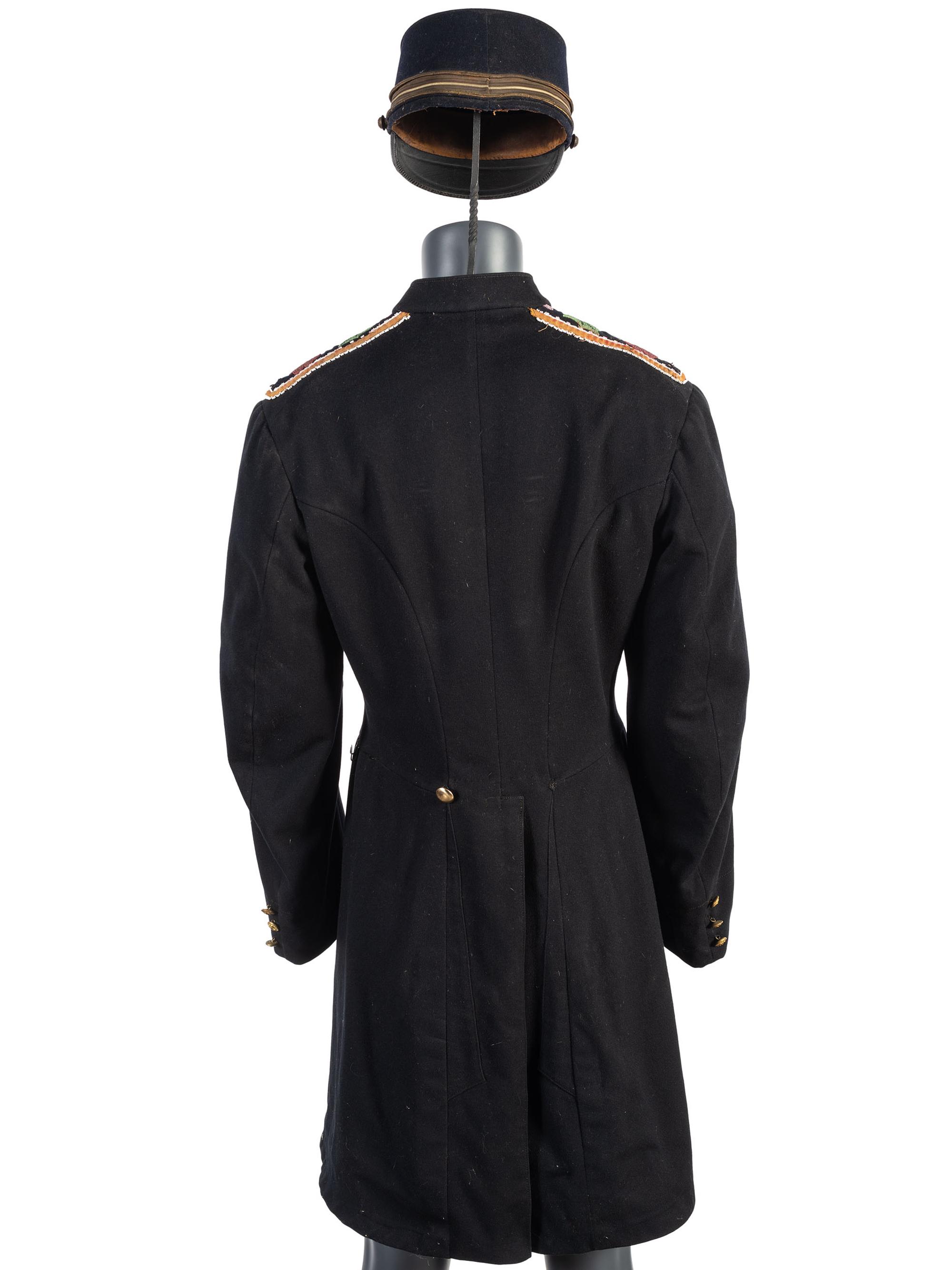 Anishinaabe Beaded Wool Naval Coat with Added Cap