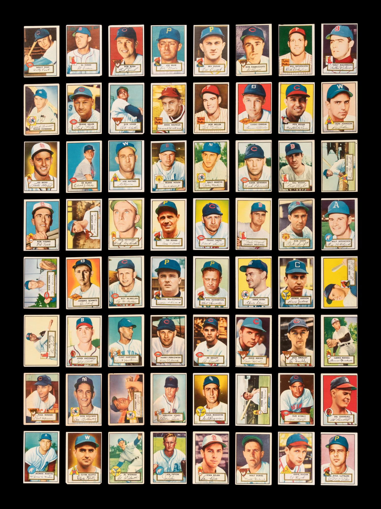 A Near Set of 1952 Topps Baseball Cards (402/407) Featuring 93 High Numbers