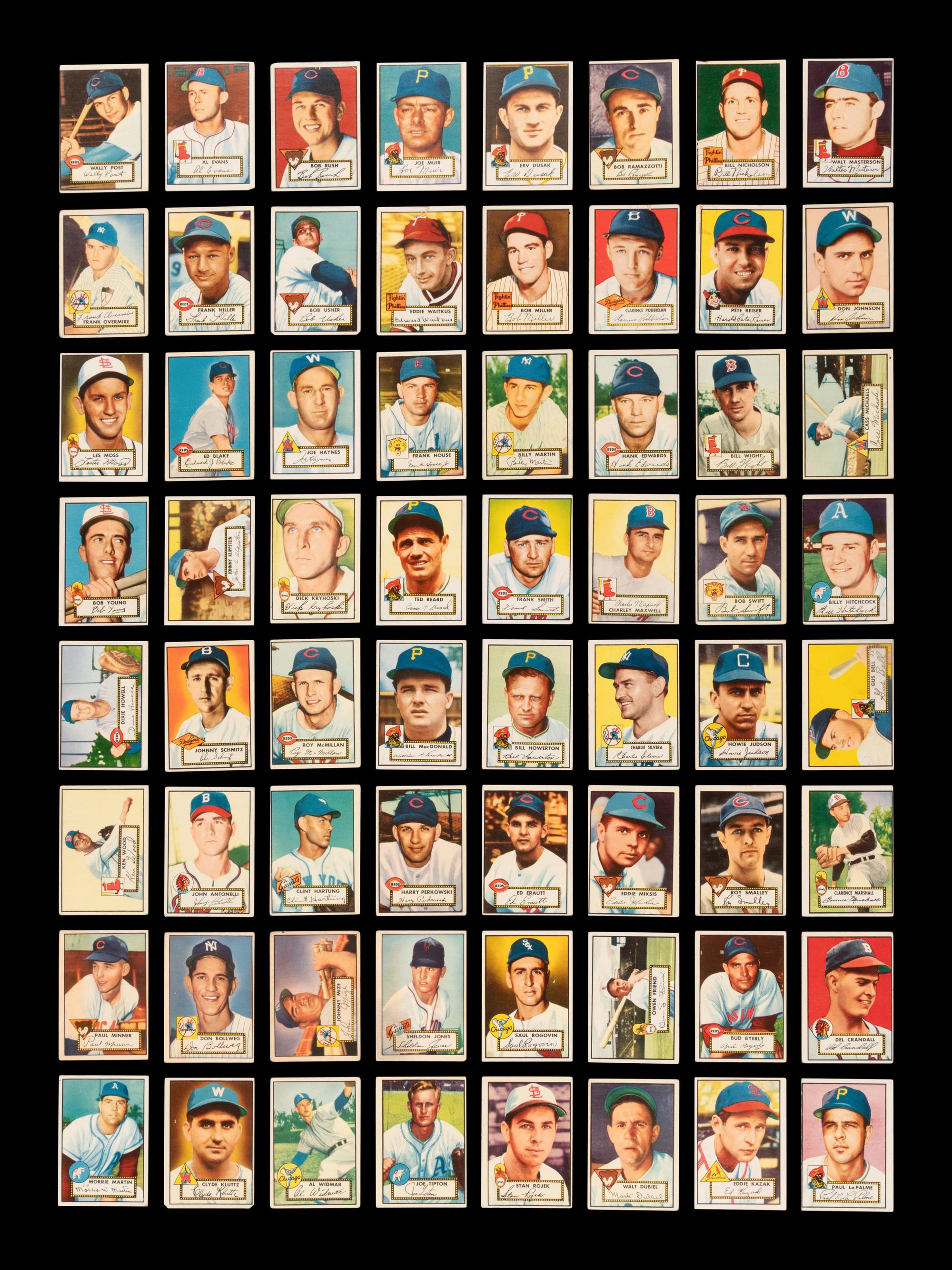 A Near Set of 1952 Topps Baseball Cards (402/407) Featuring 93 High Numbers