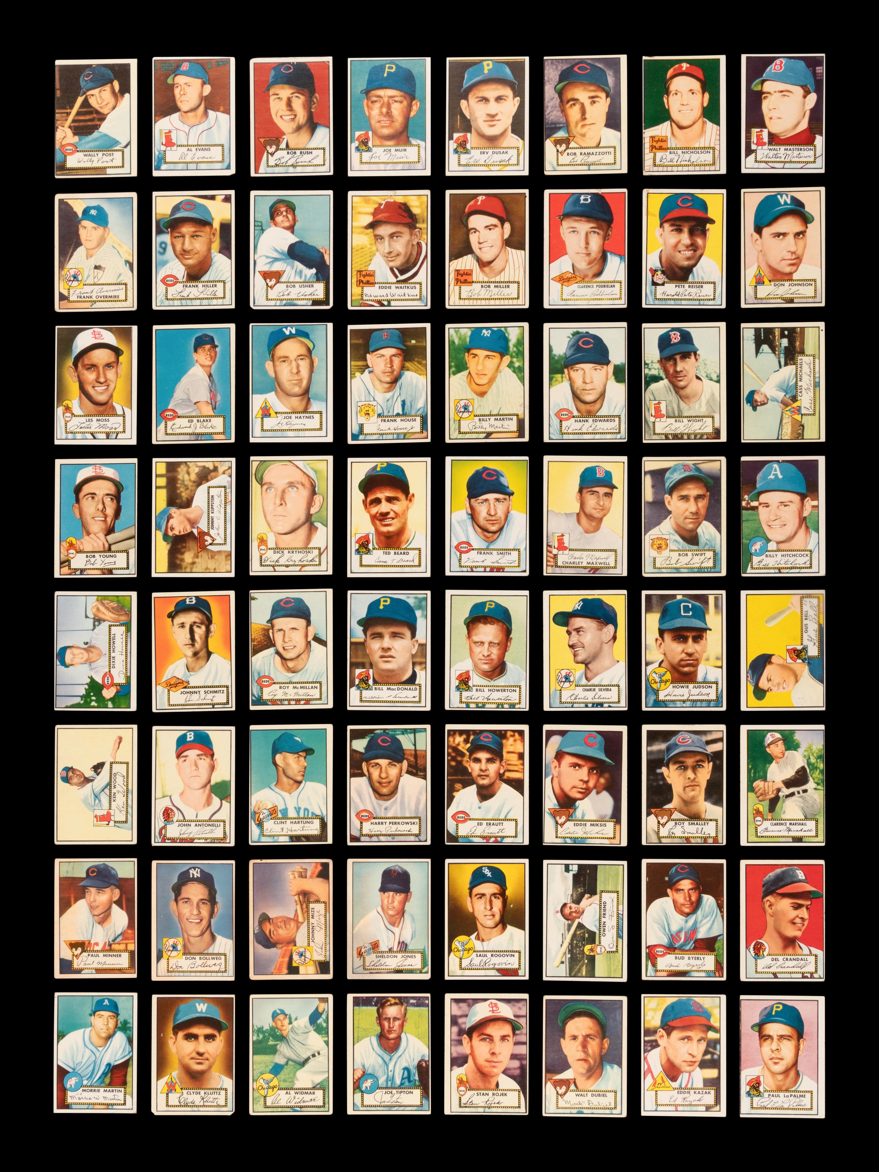 A Near Set of 1952 Topps Baseball Cards (402/407) Featuring 93 High Numbers