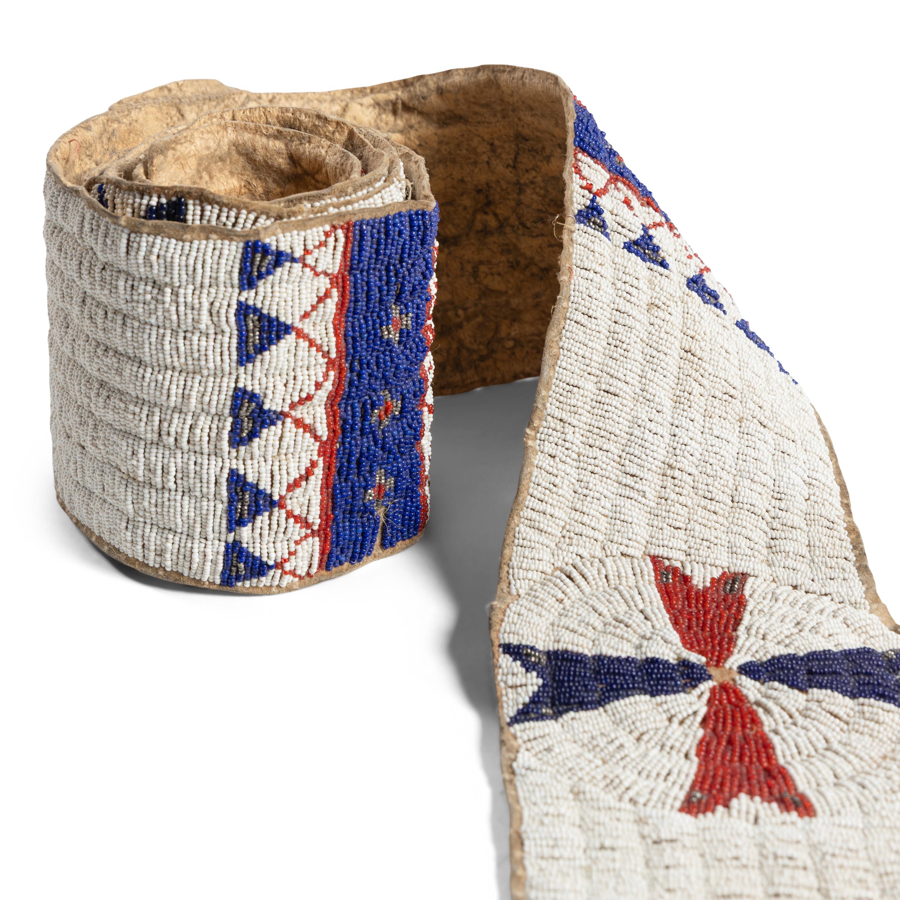 Sioux Beaded Hide Blanket Strip