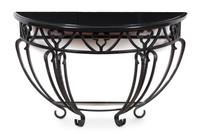 An Iron and Marble Console Table Height 33 3/4 inches. — LATE 20TH CENTURY