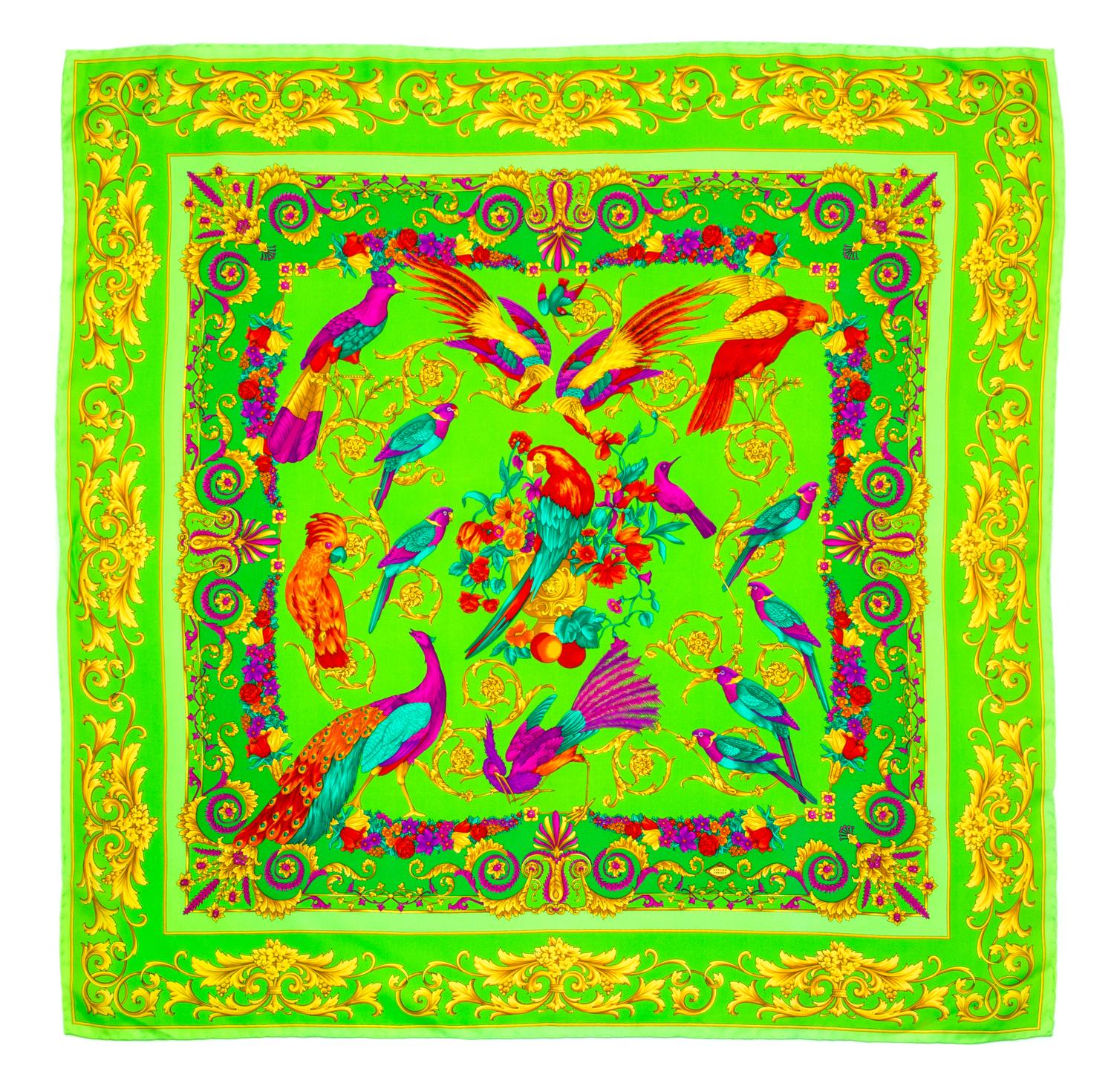 A Gianni Versace Silk Print Scarf, 35" x 35".