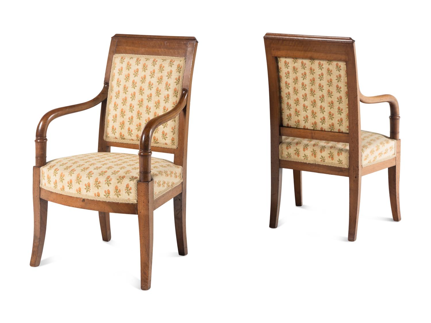 A Pair of Empire Fruitwood Armchairs