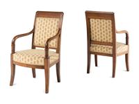 A Pair of Empire Fruitwood Armchairs