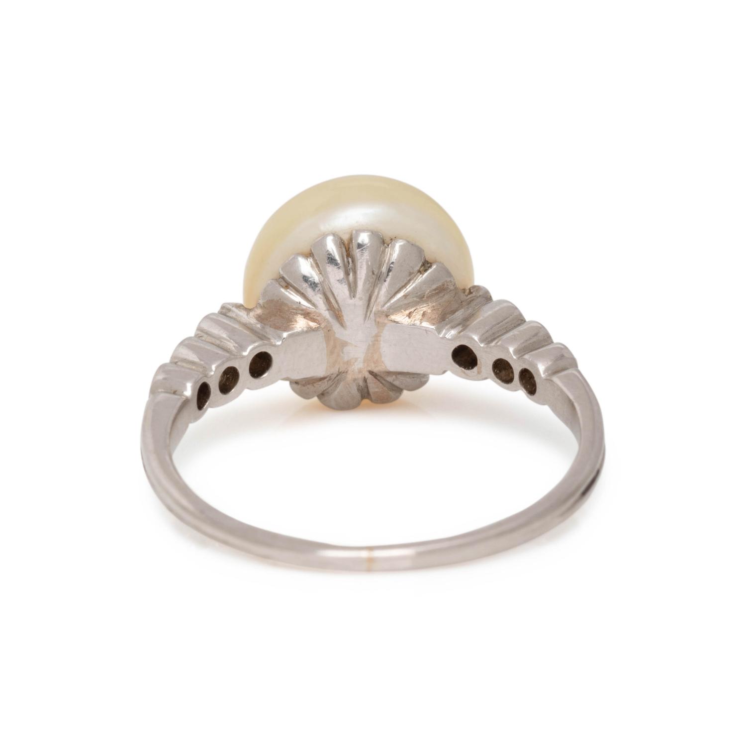 ANTIQUE, PEARL AND DIAMOND RING